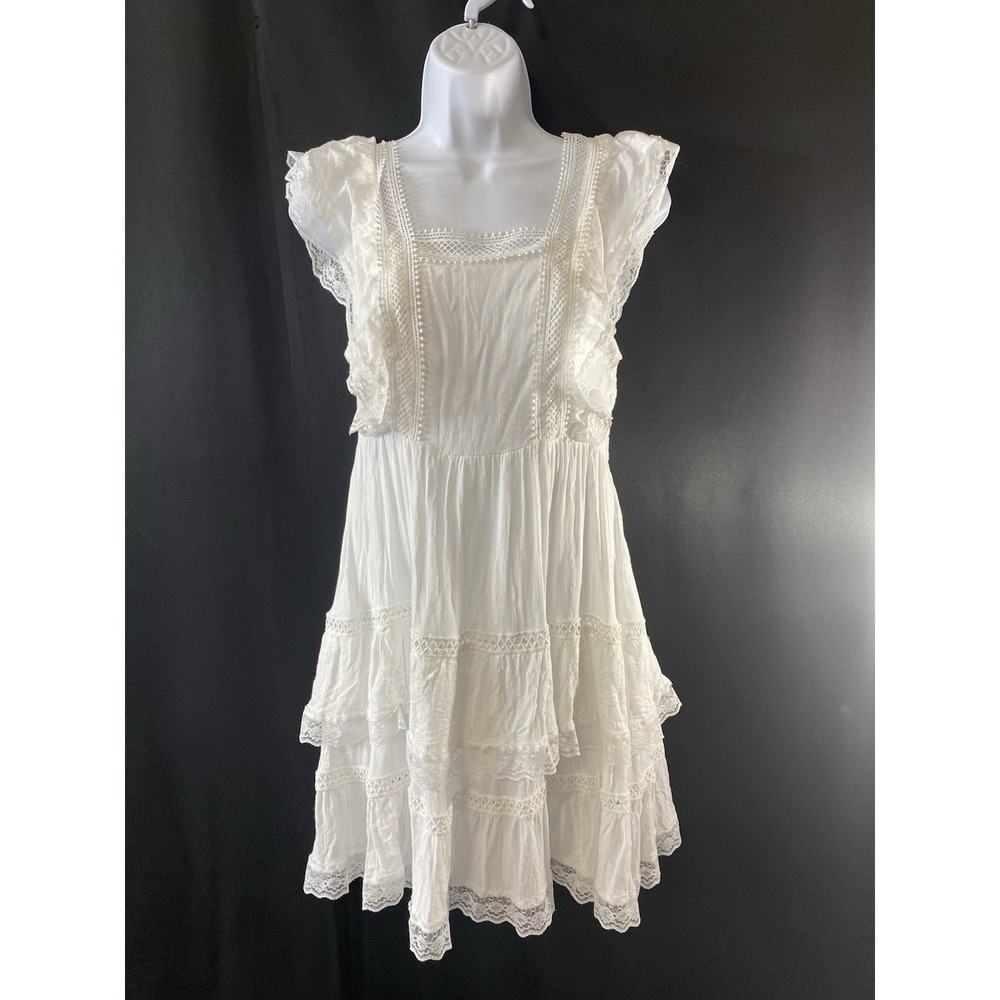 Jun & Ivy Womens Easter Dress Size Medium Lined Ruffle Cottagecore Coquette Soft